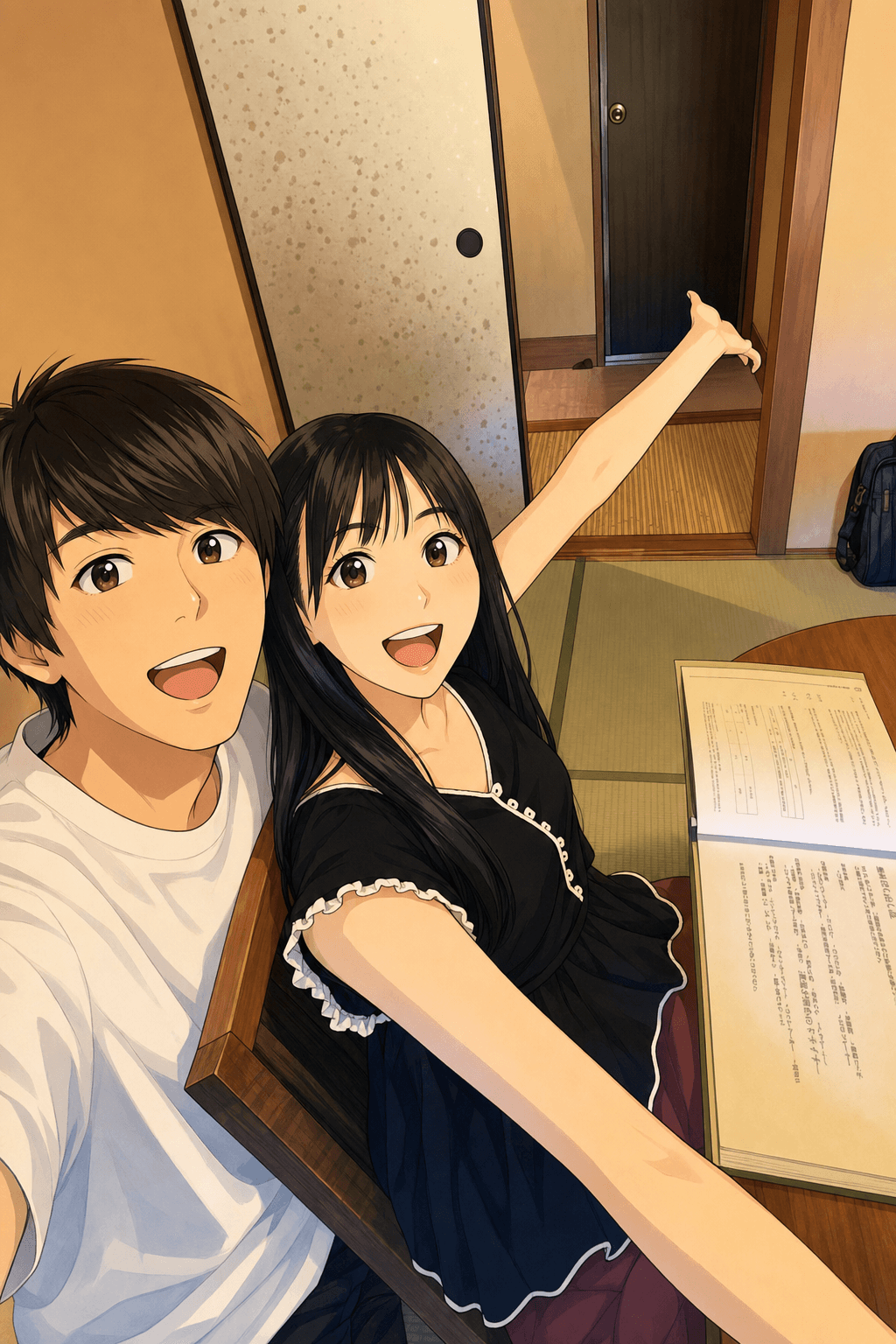 元カノとの2人写真（イラスト化）